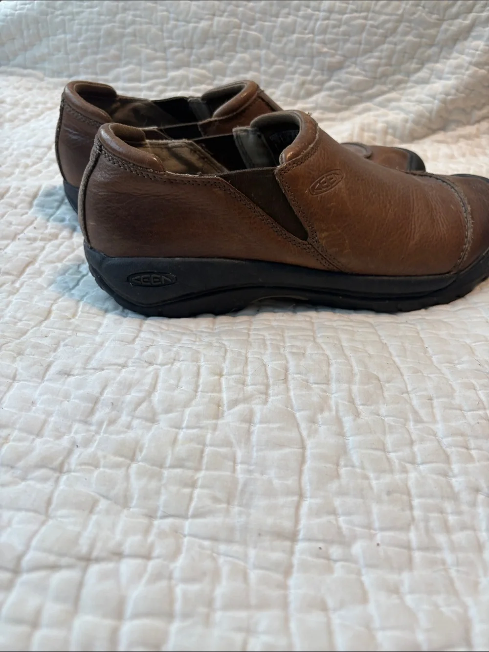 Keen Brown Leather Slip-On Casual Loafers